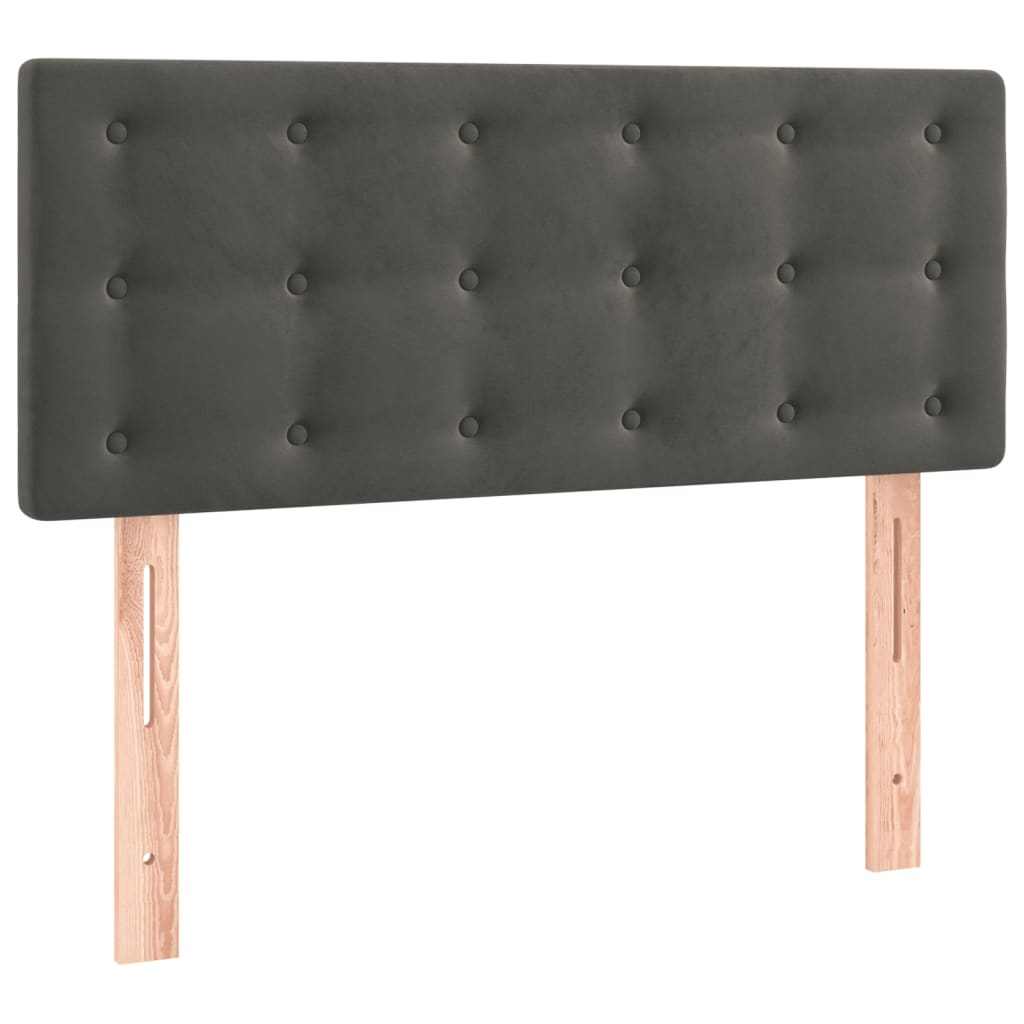 Boxspring Met Matras Fluweel Donkergrijs 100 x 200 cm Knopen