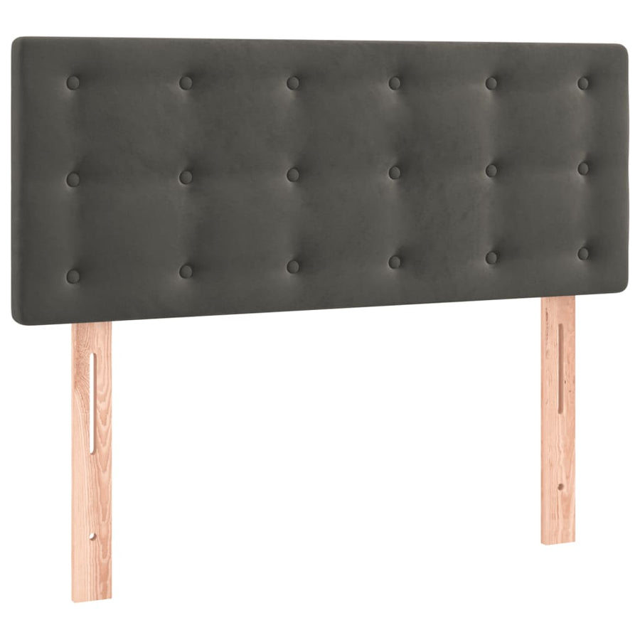 Boxspring Met Matras Fluweel Donkergrijs 100 x 200 cm Knopen