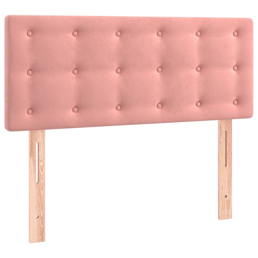 Boxspring Met Matras Fluweel Roze 100 x 200 cm Knopen