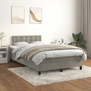Boxspring 120x200 cm fluweel lichtgrijs
