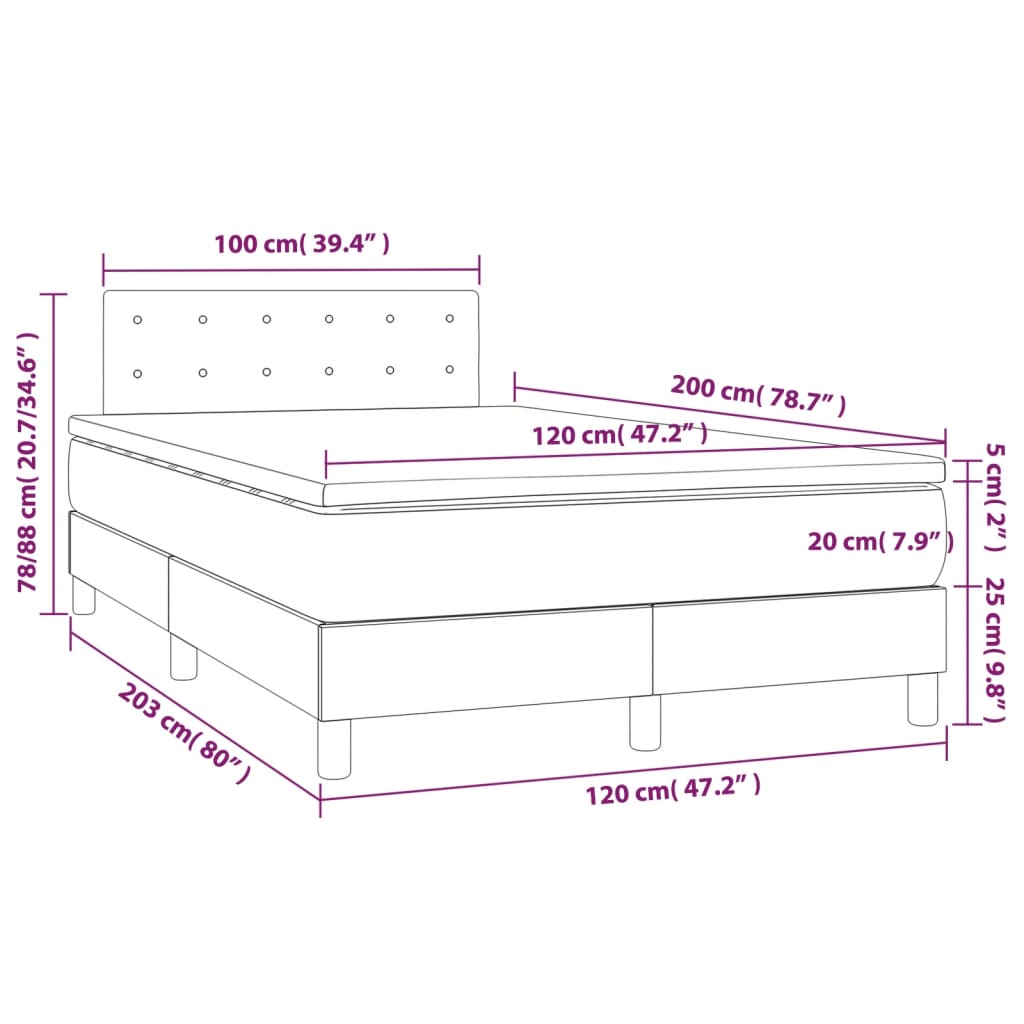 Boxspring Met Matras Fluweel Donkergroen 120 x 200 cm Knopen