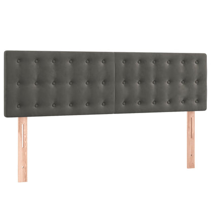 Boxspring Met Matras Fluweel Donkergrijs 140 x 190 cm Knopen