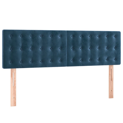 Boxspring Met Matras Fluweel Donkerblauw 140 x 190 cm Knopen