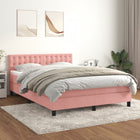 Boxspring bed met matras 140x190 cm roze fluweel