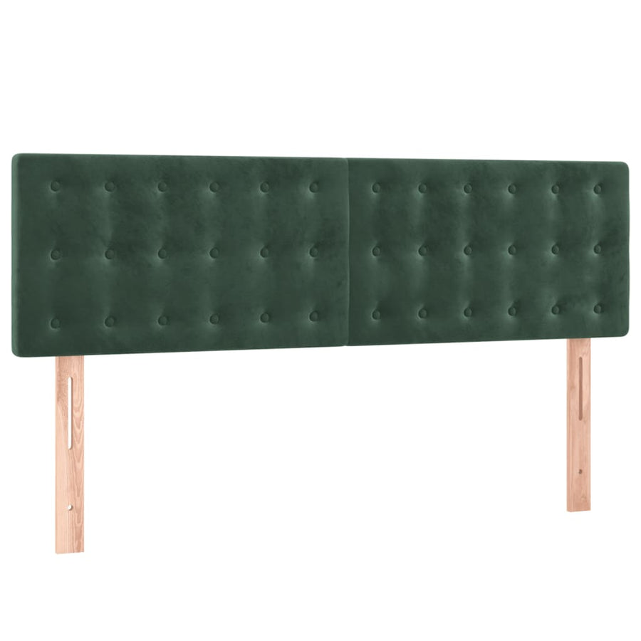 Boxspring Met Matras Fluweel Donkergroen 140 x 200 cm Knopen