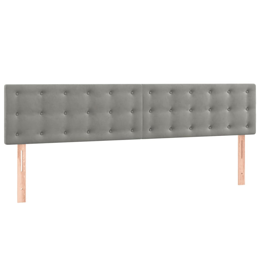 Boxspring Met Matras Fluweel Lichtgrijs 160 x 200 cm Knopen