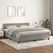 Boxspring met matras 160x200 cm lichtgrijs