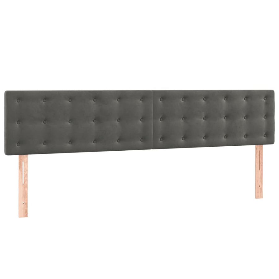 Boxspring Met Matras Fluweel Donkergrijs 160 x 200 cm Knopen