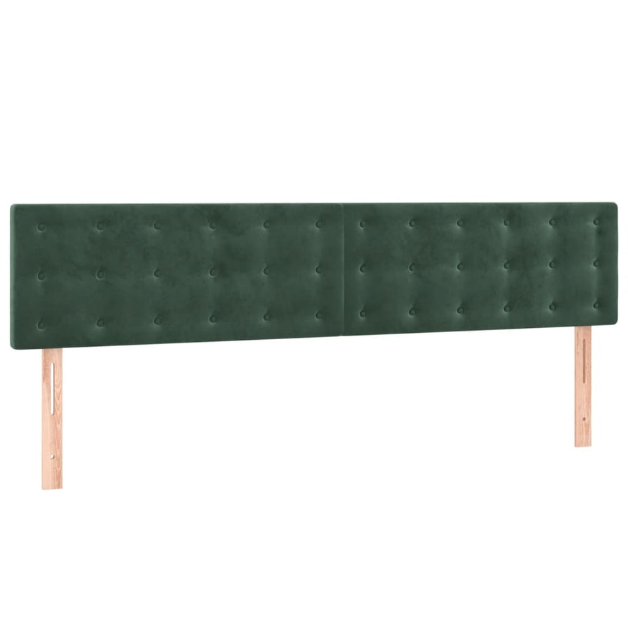 Boxspring met matras fluweel donkergroen 160x200 cm 160 x 200 cm Donkergroen