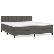 Boxspring Met Matras Fluweel Donkergrijs 180 x 200 cm Knopen