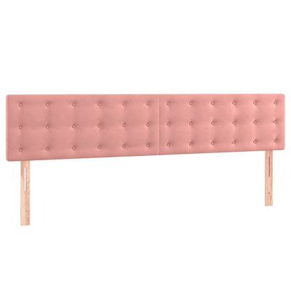 Boxspring Met Matras Fluweel Roze 180X200 Cm 180 x 200 cm Knopen