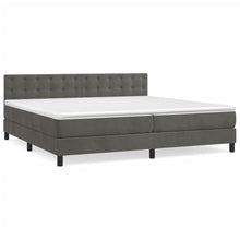 Boxspring Met Matras Fluweel Donkergrijs 200 x 200 cm Knopen