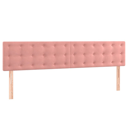 Boxspring Met Matras Fluweel Roze 200 x 200 cm Knopen