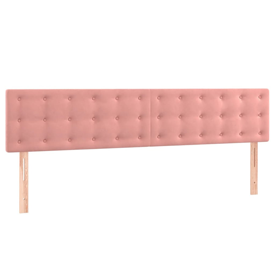 Boxspring Met Matras Fluweel Roze 200 x 200 cm Knopen