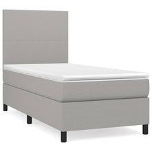 Boxspring Met Matras Stof Lichtgrijs 80 x 200 cm Effen ontwerp