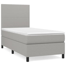 Boxspring Met Matras Stof Lichtgrijs 90 x 190 cm Effen ontwerp