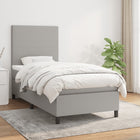 Boxspring Met Matras Stof Lichtgrijs 90 x 190 cm Effen ontwerp