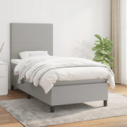 Boxspring met matras 90x200 cm lichtgrijs