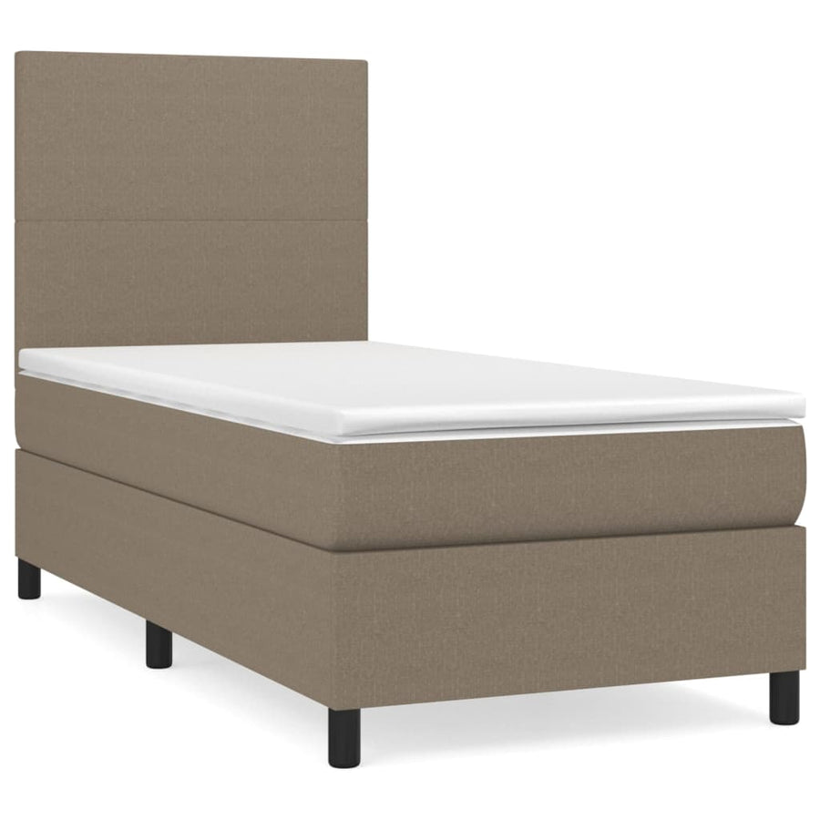 Boxspring met matras stof taupe 90x200 cm 90 x 200 cm Taupe