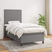 Boxspring met matras 100x200 cm donkergrijs