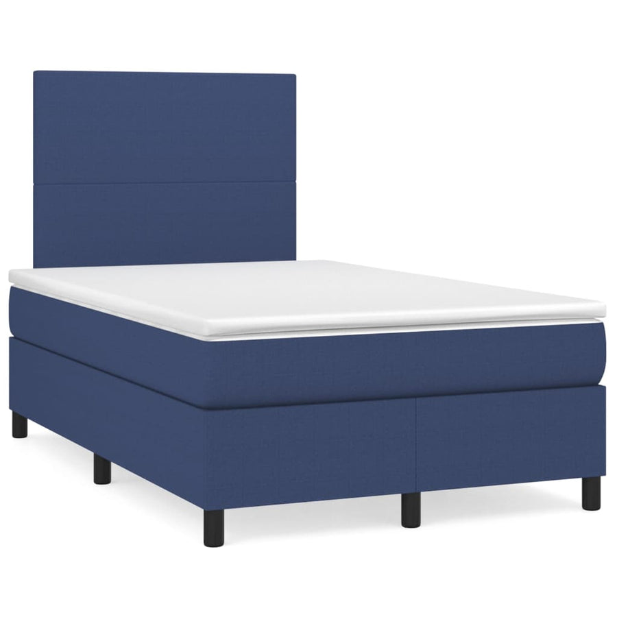 Boxspring Met Matras Stof Blauw 120 x 200 cm Effen ontwerp