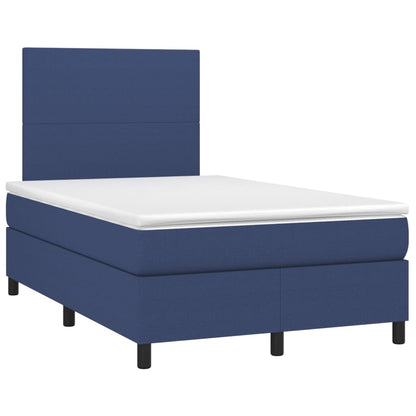 Boxspring Met Matras Stof Blauw 120 x 200 cm Effen ontwerp