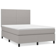Boxspring Met Matras Stof Lichtgrijs 140 x 200 cm Effen ontwerp