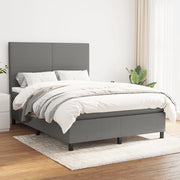 Boxspring met matras 140x200 cm donkergrijs
