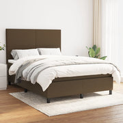 Boxspring 140x200 cm donkerbruin stof