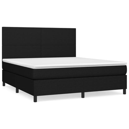 Boxspring Met Matras Stof Zwart 160 x 200 cm Effen ontwerp