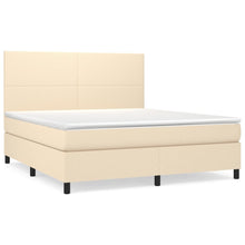 Boxspring Met Matras Stof Kleurig Crème 160 x 200 cm Effen ontwerp