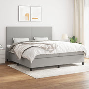 Boxspring met matras lichtgrijs 200x200 cm