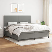 Boxspring met matras 200x200 cm donkergrijs