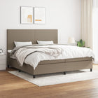Boxspring 200x200 cm taupe met pocketvering matras