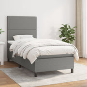 Boxspring 100x200 cm donkergrijs met matras