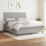 Boxspring met matras 180x200 cm lichtgrijs