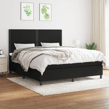 Boxspring Met Matras Stof Zwart 180 x 200 cm Effen met spijkers