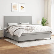 Boxspring lichtgrijs 200x200 cm met matras