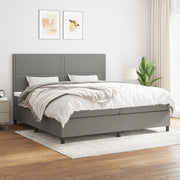 Boxspring met matras donkergrijs 200x200 cm