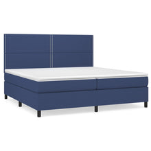 Boxspring Met Matras Stof Blauw 200 x 200 cm Effen met spijkers