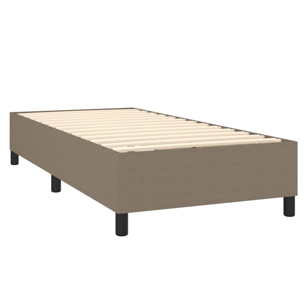 Boxspring met matras stof taupe 80x200 cm 80 x 200 cm Blok met vierkanten