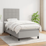Boxspring 90x190 cm lichtgrijs met matras