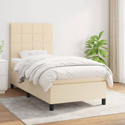 Boxspring 90x200 cm crèmekleurig stof