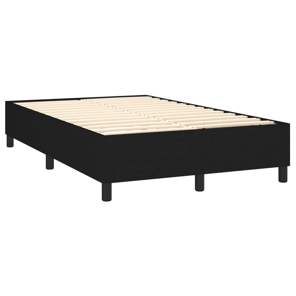 Boxspring Met Matras Stof Zwart 120 x 200 cm Blok met vierkanten