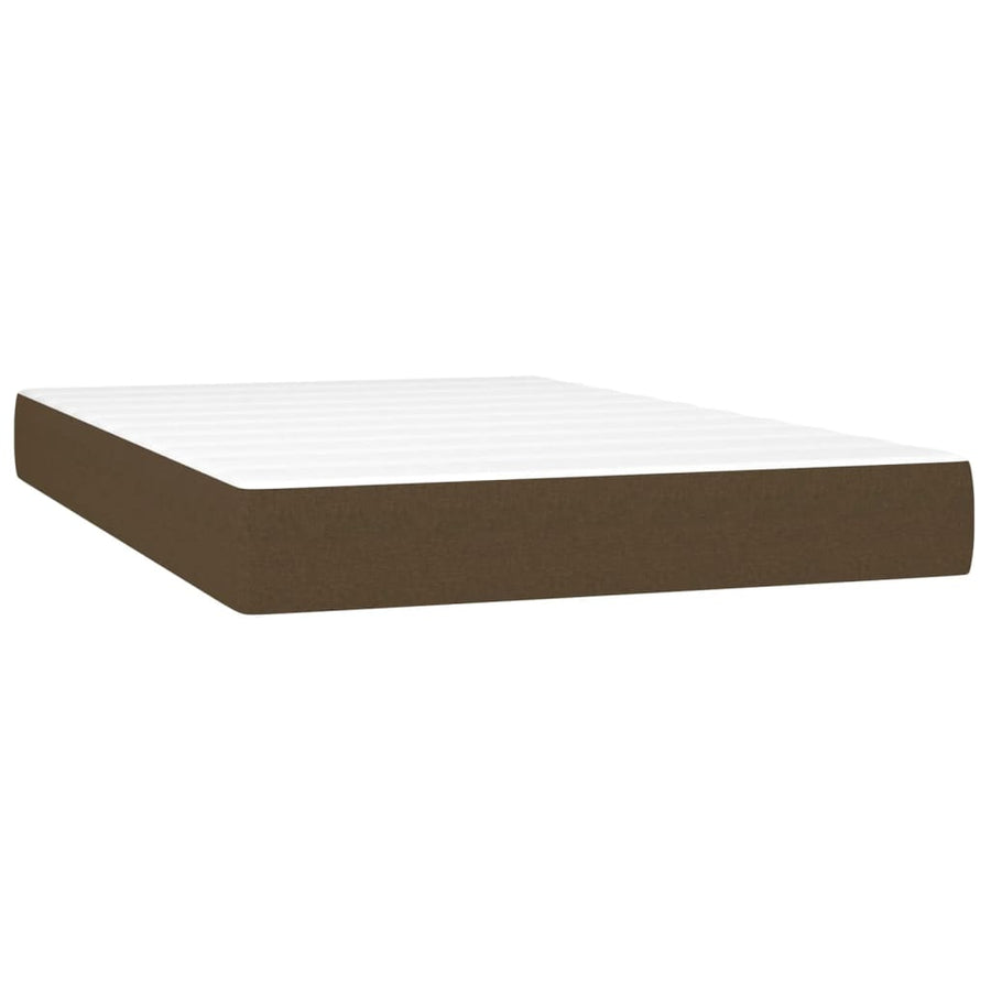 Boxspring met matras stof donkerbruin 120x200 cm 120 x 200 cm Blok met vierkanten