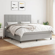 Boxspring met matras lichtgrijs 160x200 cm