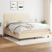 Boxspring met matras 160x200 cm crèmekleurig