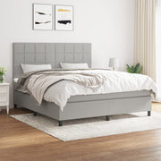 Boxspring 180x200 cm lichtgrijs stof