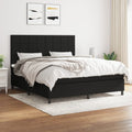 Boxspring met matras stof zwart 180x200 cm