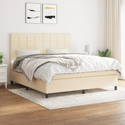 Boxspring met matras 180x200 cm crèmekleurig